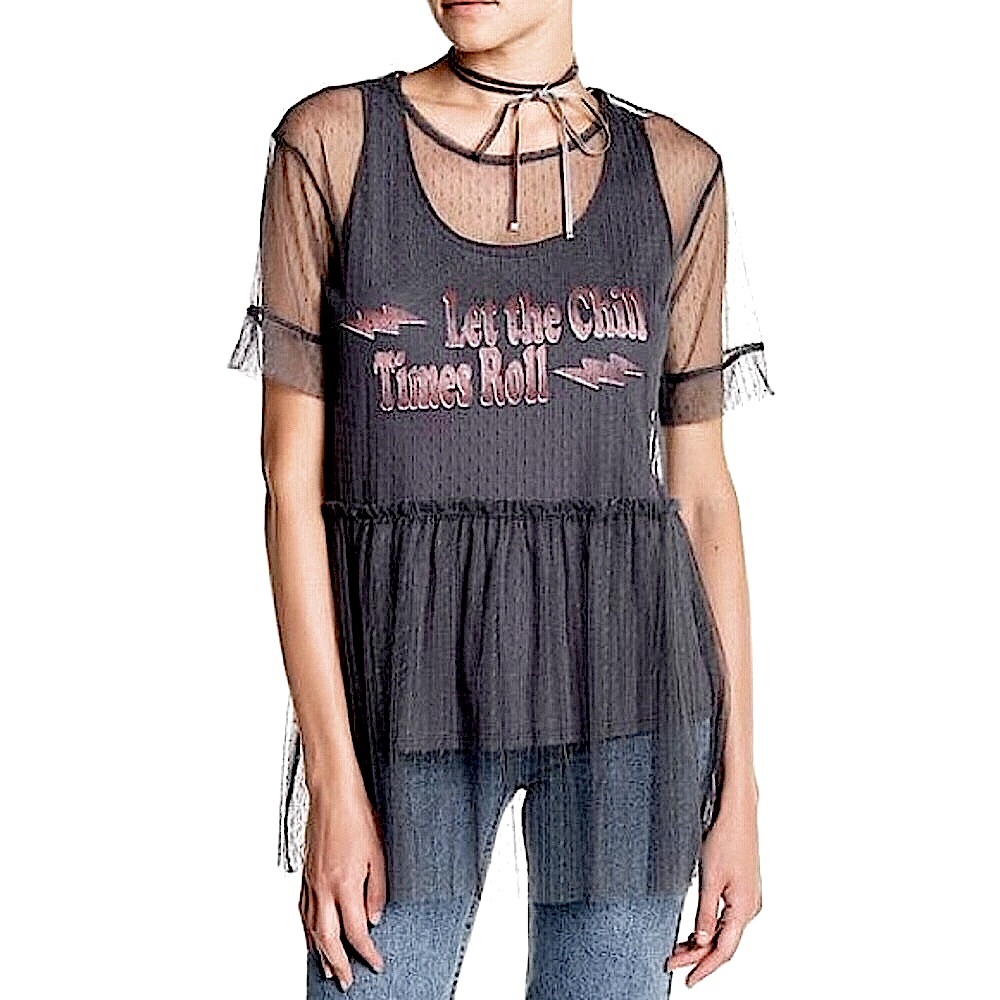 Abound Mesh Layer Blouse